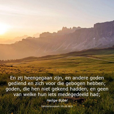 Picture 03 - Deuteronomium 29:26 NLD - En zij heengegaan zijn, en andere goden gediend - Bible Verse Picture