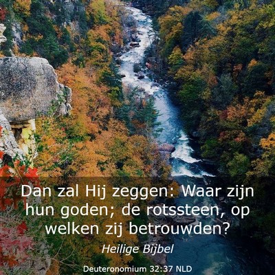 Picture 03 - Deuteronomium 32:37 NLD - Dan zal Hij zeggen: Waar zijn hun goden; de - Bible Verse Picture