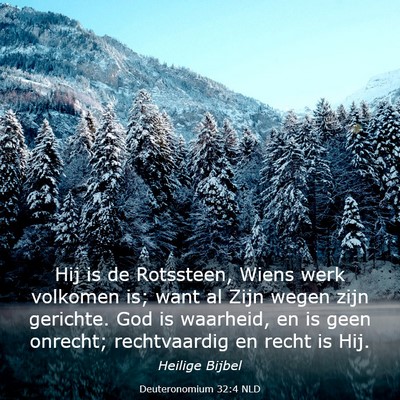 Picture 03 - Deuteronomium 32:4 NLD - Hij is de Rotssteen, Wiens werk volkomen is; want - Bible Verse Picture