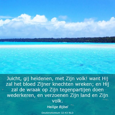 Picture 03 - Deuteronomium 32:43 NLD - Juicht, gij heidenen, met Zijn volk! want Hij zal - Bible Verse Picture