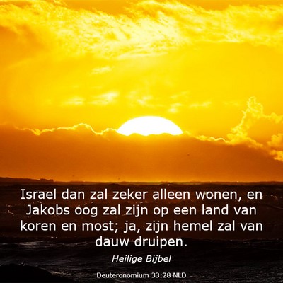 Picture 03 - Deuteronomium 33:28 NLD - Israel dan zal zeker alleen wonen, en Jakobs oog - Bible Verse Picture