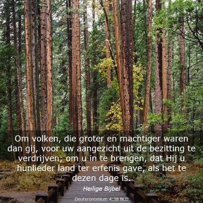 Picture 03 - Deuteronomium 4:38 NLD - Om volken, die groter en machtiger waren dan gij, - Bible Verse Picture