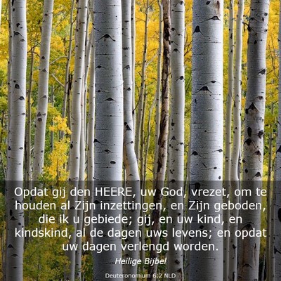 Picture 03 - Deuteronomium 6:2 NLD - Opdat gij den HEERE, uw God, vrezet, om te houden - Bible Verse Picture