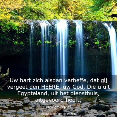 Picture 03 - Deuteronomium 8:14 NLD - Uw hart zich alsdan verheffe, dat gij vergeet den - Bible Verse Picture