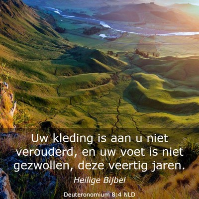 Picture 03 - Deuteronomium 8:4 NLD - Uw kleding is aan u niet verouderd, en uw voet is - Bible Verse Picture