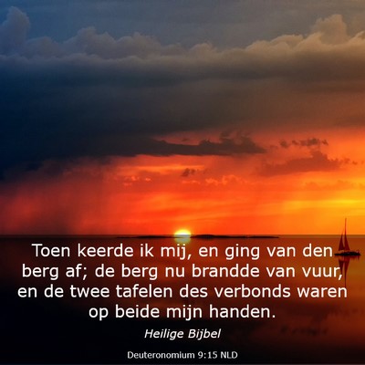 Picture 03 - Deuteronomium 9:15 NLD - Toen keerde ik mij, en ging van den berg af; de - Bible Verse Picture