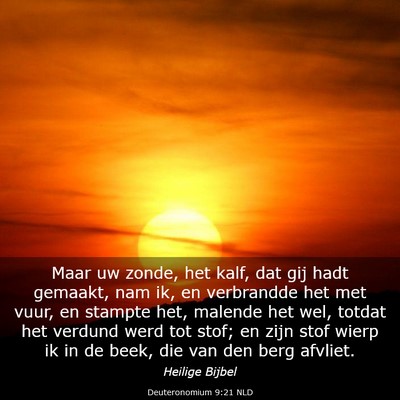 Picture 03 - Deuteronomium 9:21 NLD - Maar uw zonde, het kalf, dat gij hadt gemaakt, - Bible Verse Picture