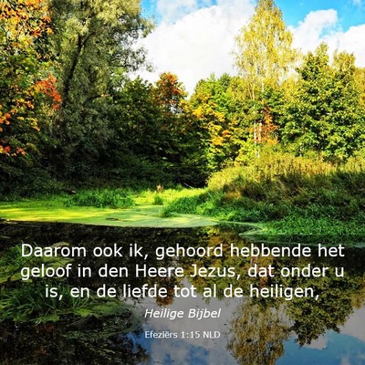 Picture 03 - Efeziërs 1:15 NLD - Daarom ook ik, gehoord hebbende het geloof in den - Bible Verse Picture