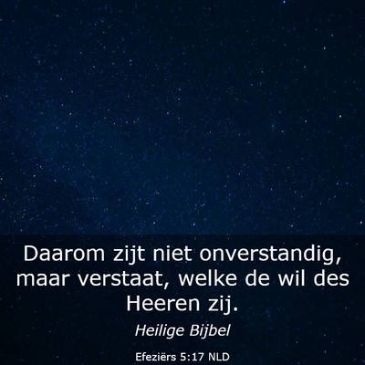 Picture 03 - Efeziërs 5:17 NLD - Daarom zijt niet onverstandig, maar verstaat, - Bible Verse Picture