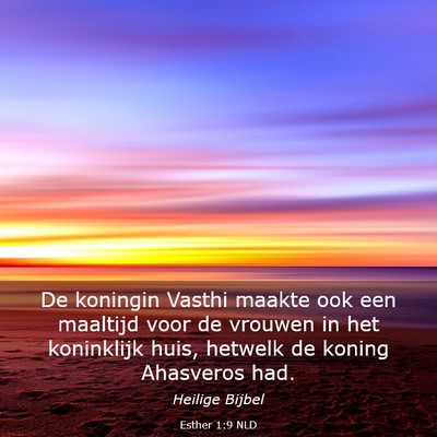 Picture 03 - Esther 1:9 NLD - De koningin Vasthi maakte ook een maaltijd voor - Bible Verse Picture