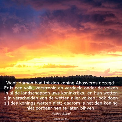 Picture 03 - Esther 3:8 NLD - Want Haman had tot den koning Ahasveros gezegd: - Bible Verse Picture