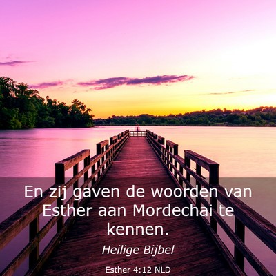 Picture 03 - Esther 4:12 NLD - En zij gaven de woorden van Esther aan Mordechai - Bible Verse Picture