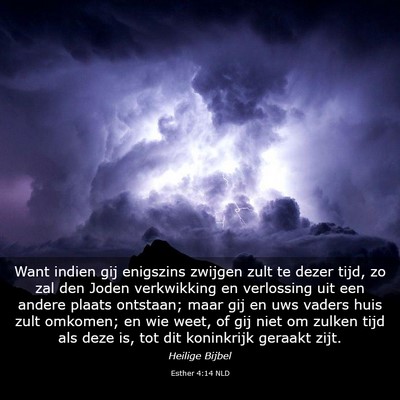 Picture 03 - Esther 4:14 NLD - Want indien gij enigszins zwijgen zult te dezer - Bible Verse Picture