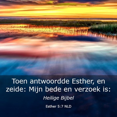 Picture 03 - Esther 5:7 NLD - Toen antwoordde Esther, en zeide: Mijn bede en - Bible Verse Picture