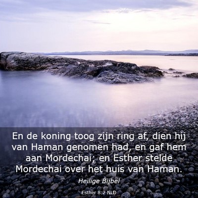 Picture 03 - Esther 8:2 NLD - En de koning toog zijn ring af, dien hij van - Bible Verse Picture
