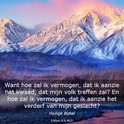 Picture 03 - Esther 8:6 NLD - Want hoe zal ik vermogen, dat ik aanzie het - Bible Verse Picture