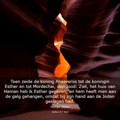 Picture 03 - Esther 8:7 NLD - Toen zeide de koning Ahasveros tot de koningin - Bible Verse Picture