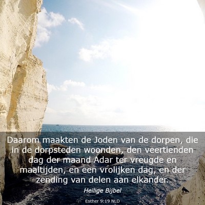 Picture 03 - Esther 9:19 NLD - Daarom maakten de Joden van de dorpen, die in de - Bible Verse Picture