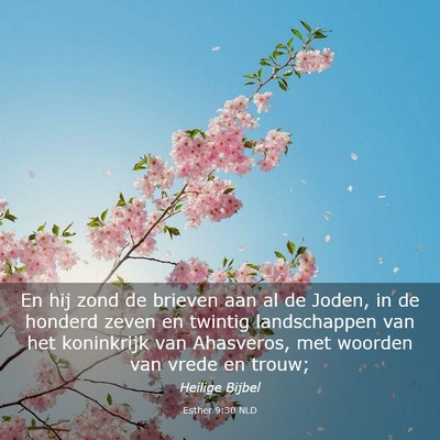 Picture 03 - Esther 9:30 NLD - En hij zond de brieven aan al de Joden, in de - Bible Verse Picture