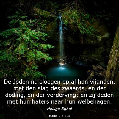 Picture 03 - Esther 9:5 NLD - De Joden nu sloegen op al hun vijanden, met den - Bible Verse Picture