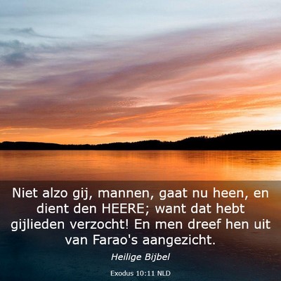 Picture 03 - Exodus 10:11 NLD - Niet alzo gij, mannen, gaat nu heen, en dient den - Bible Verse Picture