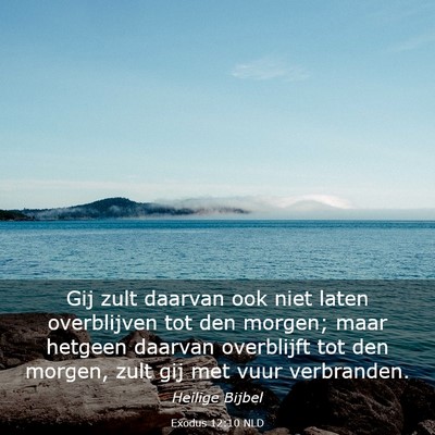 Picture 03 - Exodus 12:10 NLD - Gij zult daarvan ook niet laten overblijven tot - Bible Verse Picture