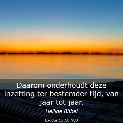 Picture 03 - Exodus 13:10 NLD - Daarom onderhoudt deze inzetting ter bestemder - Bible Verse Picture