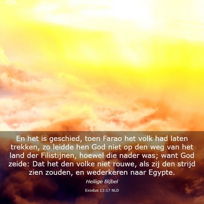 Picture 03 - Exodus 13:17 NLD - En het is geschied, toen Farao het volk had laten - Bible Verse Picture