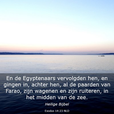 Picture 03 - Exodus 14:23 NLD - En de Egyptenaars vervolgden hen, en gingen in, - Bible Verse Picture