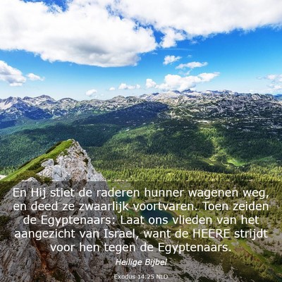 Picture 03 - Exodus 14:25 NLD - En Hij stiet de raderen hunner wagenen weg, en - Bible Verse Picture