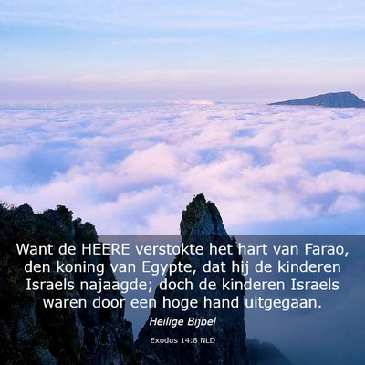Picture 03 - Exodus 14:8 NLD - Want de HEERE verstokte het hart van Farao, den - Bible Verse Picture