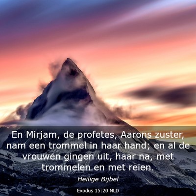 Picture 03 - Exodus 15:20 NLD - En Mirjam, de profetes, Aarons zuster, nam een - Bible Verse Picture