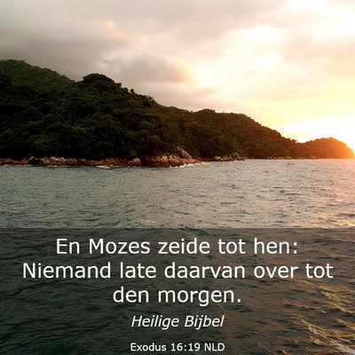 Picture 03 - Exodus 16:19 NLD - En Mozes zeide tot hen: Niemand late daarvan over - Bible Verse Picture
