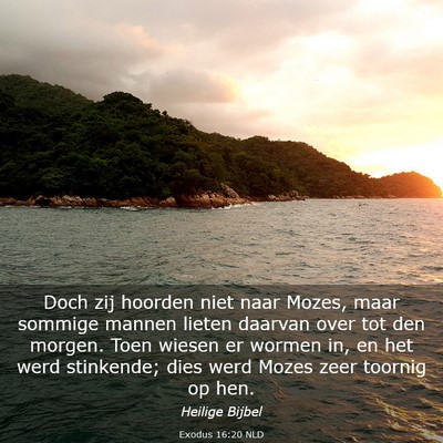 Picture 03 - Exodus 16:20 NLD - Doch zij hoorden niet naar Mozes, maar sommige - Bible Verse Picture