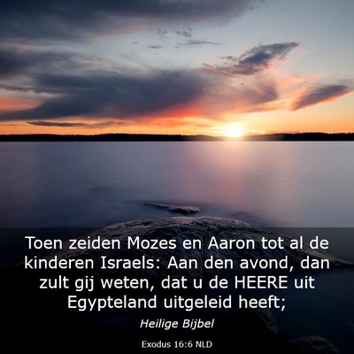 Picture 03 - Exodus 16:6 NLD - Toen zeiden Mozes en Aaron tot al de kinderen - Bible Verse Picture