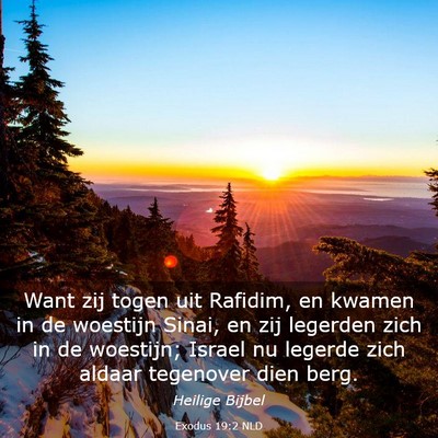 Picture 03 - Exodus 19:2 NLD - Want zij togen uit Rafidim, en kwamen in de - Bible Verse Picture