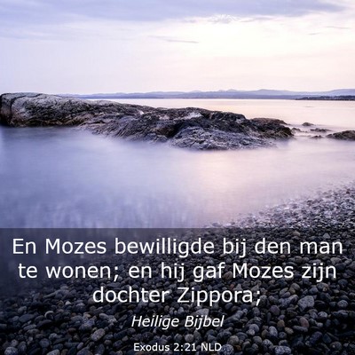 Picture 03 - Exodus 2:21 NLD - En Mozes bewilligde bij den man te wonen; en hij - Bible Verse Picture