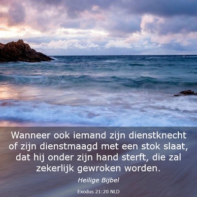 Picture 03 - Exodus 21:20 NLD - Wanneer ook iemand zijn dienstknecht of zijn - Bible Verse Picture