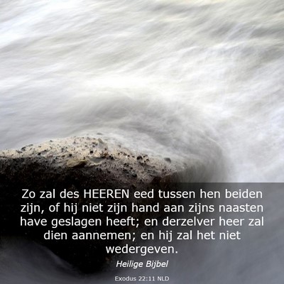 Picture 03 - Exodus 22:11 NLD - Zo zal des HEEREN eed tussen hen beiden zijn, of - Bible Verse Picture