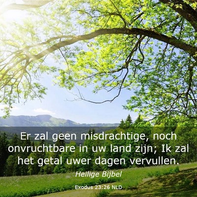 Picture 03 - Exodus 23:26 NLD - Er zal geen misdrachtige, noch onvruchtbare in uw - Bible Verse Picture