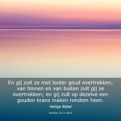Picture 03 - Exodus 25:11 NLD - En gij zult ze met louter goud overtrekken, van - Bible Verse Picture