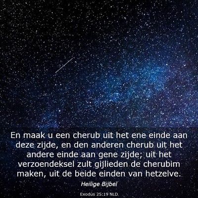 Picture 03 - Exodus 25:19 NLD - En maak u een cherub uit het ene einde aan deze - Bible Verse Picture