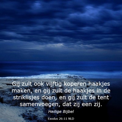 Picture 03 - Exodus 26:11 NLD - Gij zult ook vijftig koperen haakjes maken, en - Bible Verse Picture