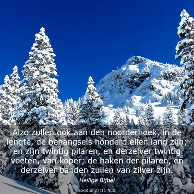 Picture 03 - Exodus 27:11 NLD - Alzo zullen ook aan den noorderhoek, in de - Bible Verse Picture