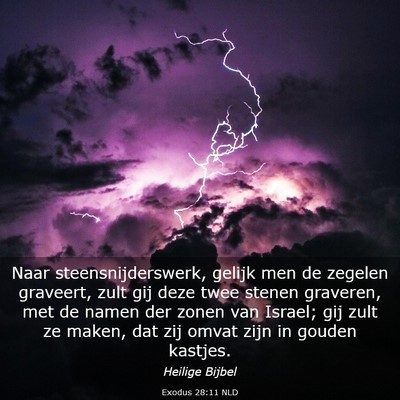 Picture 03 - Exodus 28:11 NLD - Naar steensnijderswerk, gelijk men de zegelen - Bible Verse Picture