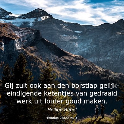 Picture 03 - Exodus 28:22 NLD - Gij zult ook aan den borstlap gelijk-eindigende - Bible Verse Picture