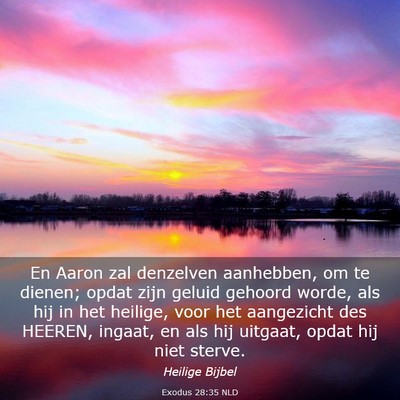 Picture 03 - Exodus 28:35 NLD - En Aaron zal denzelven aanhebben, om te dienen; - Bible Verse Picture