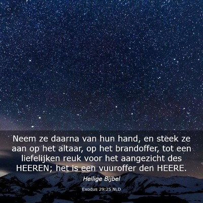 Picture 03 - Exodus 29:25 NLD - Neem ze daarna van hun hand, en steek ze aan op - Bible Verse Picture