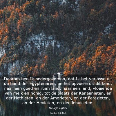 Picture 03 - Exodus 3:8 NLD - Daarom ben Ik nedergekomen, dat Ik het verlosse - Bible Verse Picture