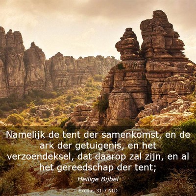 Picture 03 - Exodus 31:7 NLD - Namelijk de tent der samenkomst, en de ark der - Bible Verse Picture
